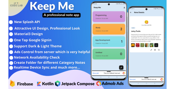 Keep Me Note App Usign Kotlin And Jetpack Compose With Firebase And